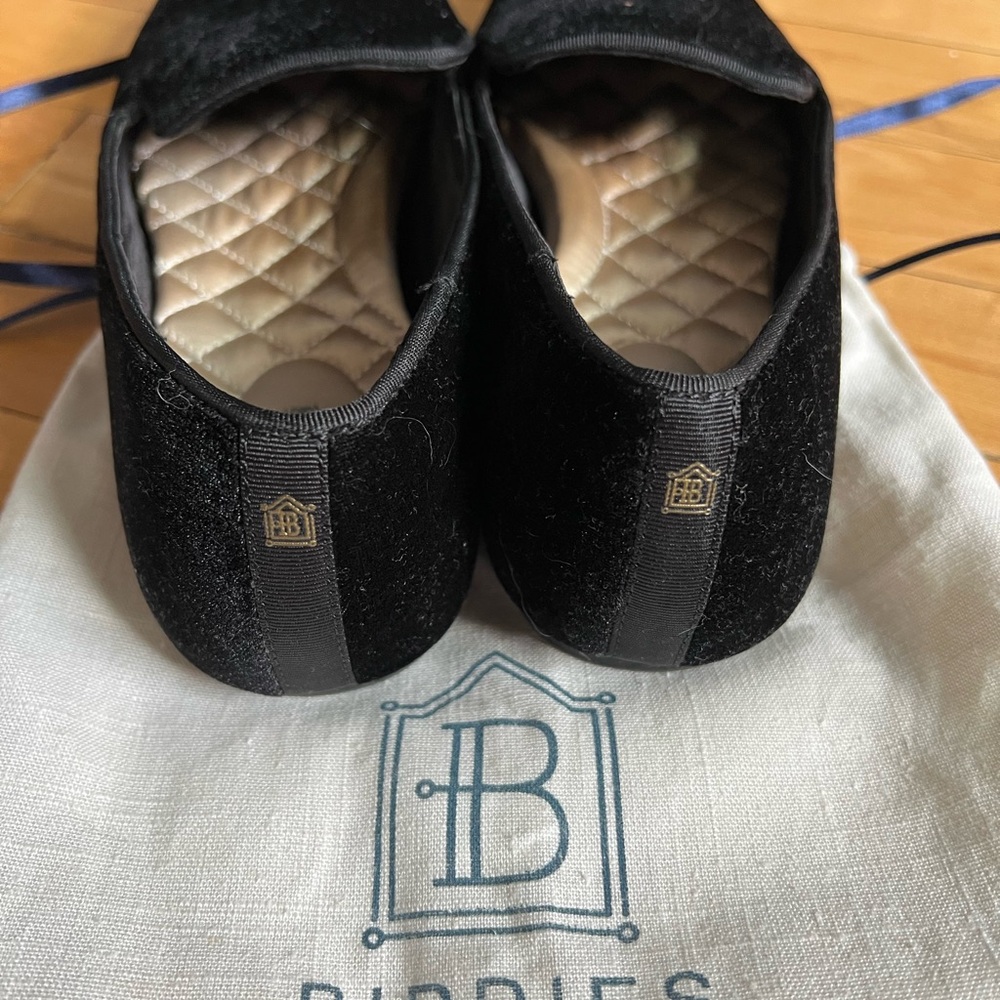 Birdies Black Velvet Slip-On Loafers - Picture 3 of 4